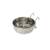 YES4PETS 2 x Stainless Steel Pet Rabbit Bird Water Food Bowl Feeder Chicken Poultry Coop Cup 887ml
