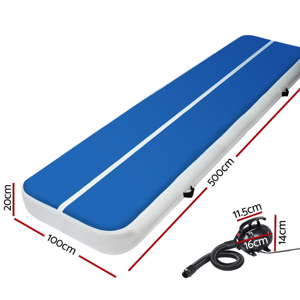 Everfit 5X1M Inflatable Air Track Mat 20CM Thick with Pump Tumbling ...