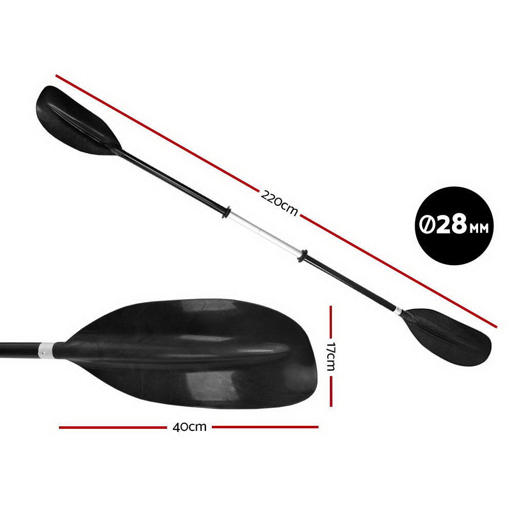 Premium 220cm Kayak Oar Paddle Black