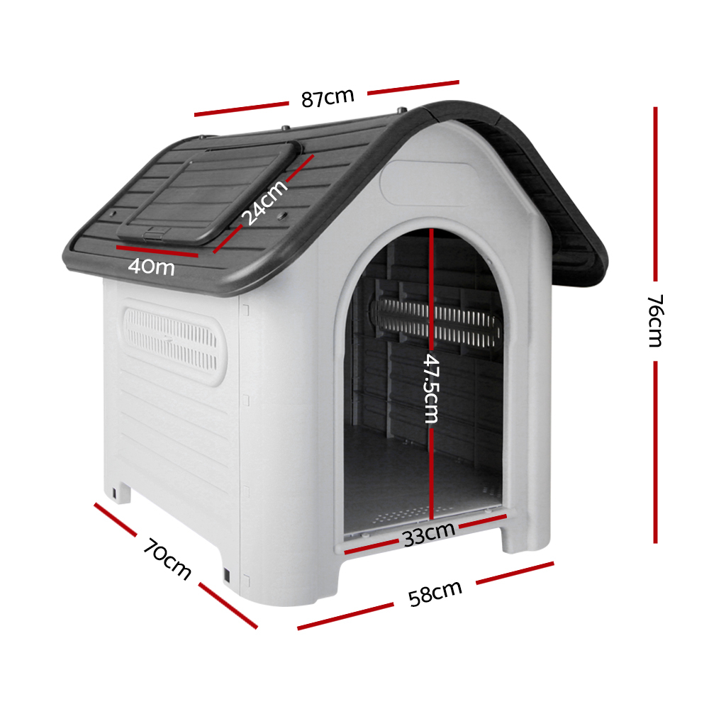 i.Pet Weatherproof Pet Kennel Grey