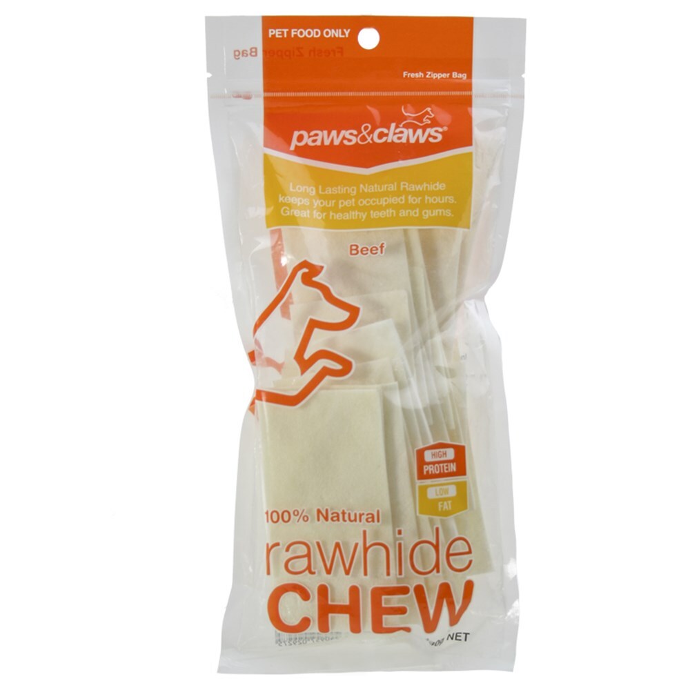 3 x Bags Rawhide Dog Chew Chips Treat Beef Flavour Puppy Adult Pet