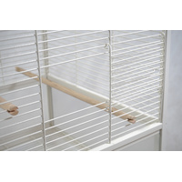 YES4PETS White Bird Transport Budgie Cage Parrot Aviary Carrier With Stand & Wheels