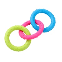 YES4PETS 5 x Small Dog Puppy Rubber Tri Rings Dental Hygiene Chew Play Toy