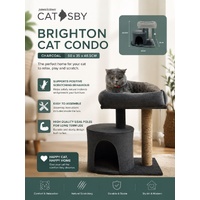 Dark Grey Cat Scratching Tree Scratcher Post Pole Furniture Gym House 50x35x48.5CM