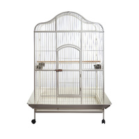 YES4PETS White XL Bird Cage Pet Parrot Aviary with Perch & Feeder With Cover