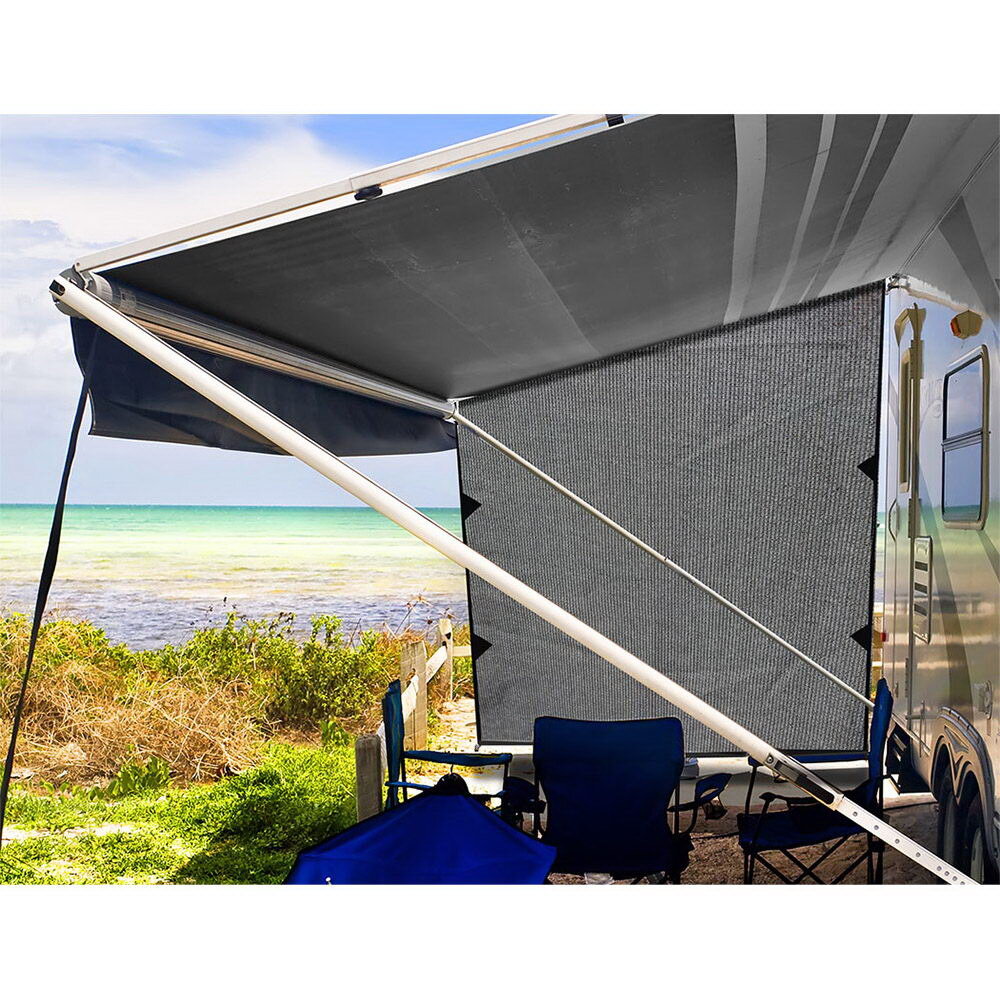 Weisshorn Caravan Roll Out Awning End Wall Grey