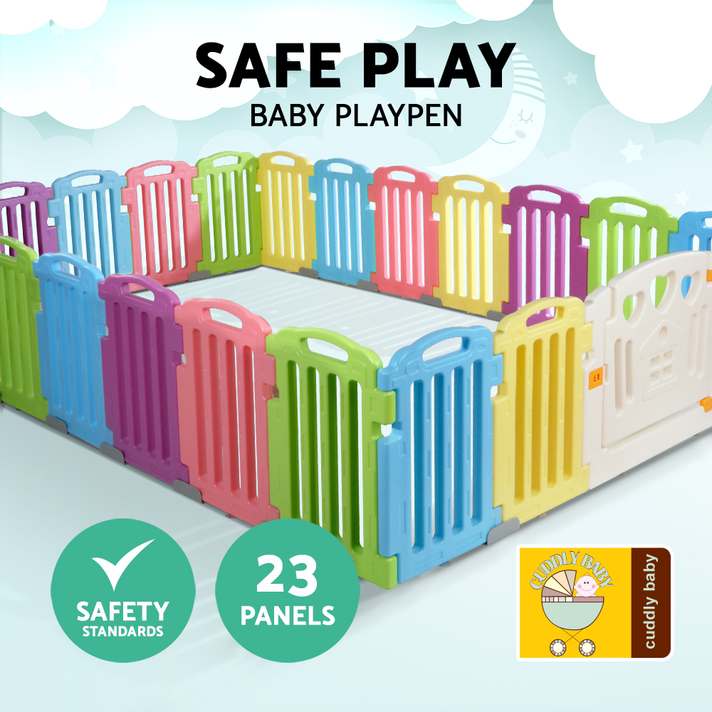 Cuddly Baby 23Panel Plastic Baby Playpen Interactive Kids Toddler