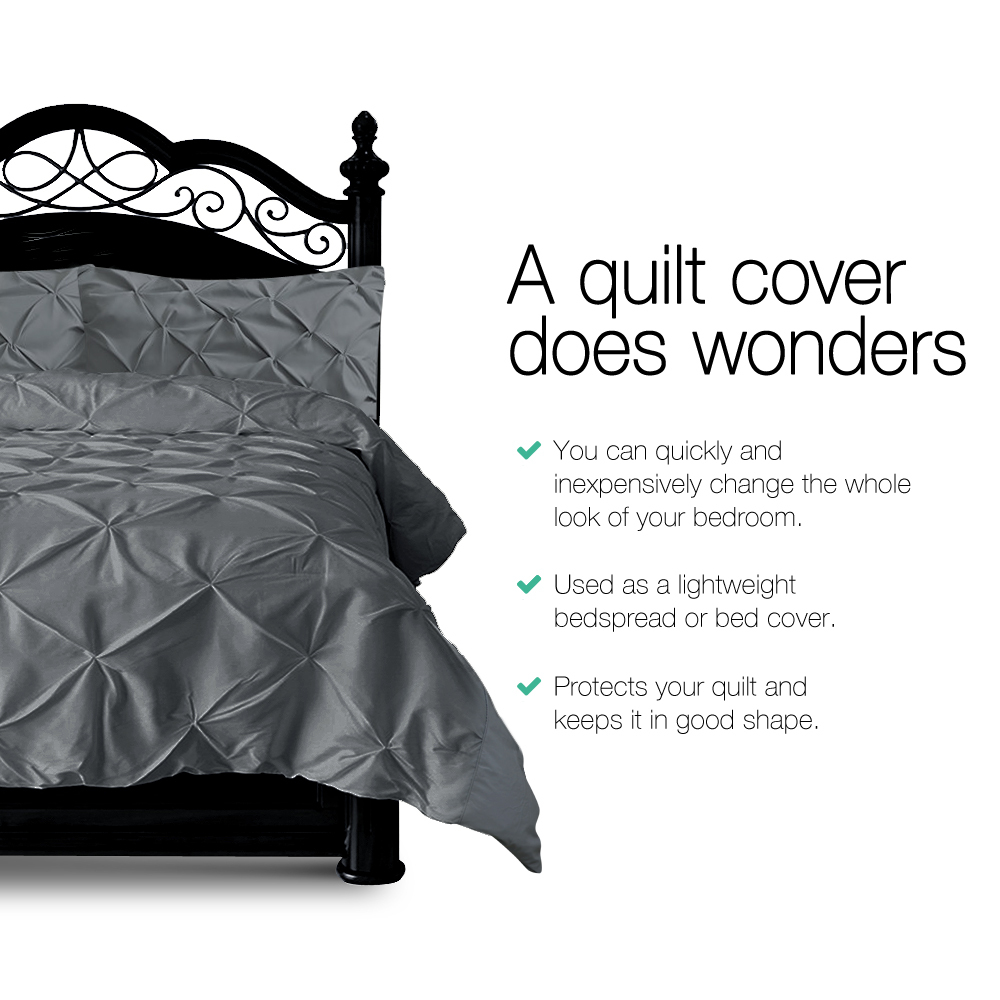Giselle Bedding Super King Quilt Cover Set Charcoal