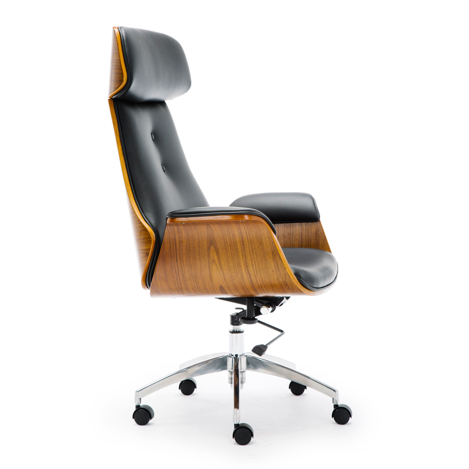 Wooden & PU Leather Office Chair Renaissance Executive Chair - Walnut