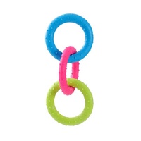 YES4PETS 5 x Small Dog Puppy Rubber Tri Rings Dental Hygiene Chew Play Toy