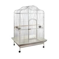 YES4PETS White XL Bird Cage Pet Parrot Aviary with Perch & Feeder With Cover