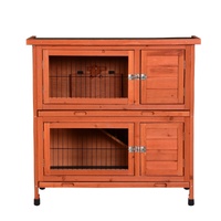 YES4PETS Large Double Storey Rabbit Hutch Guinea Pig Ferret Cage Brown 915 X 450 X 908MM