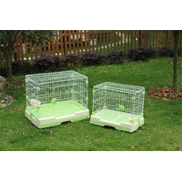 YES4PETS Small Green Pet Rabbit Cage Guinea Pig Crate Kennel With Potty Tray And Wheel 63x43x58cm