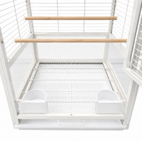 YES4PETS 110 CM High White Bird Transport Budgie Cage Parrot Aviary Carrier with Wheels