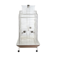 YES4PETS White XL Bird Cage Pet Parrot Aviary with Perch & Feeder With Cover