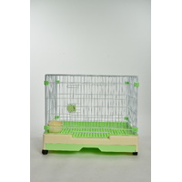 YES4PETS Small Green Pet Rabbit Cage Guinea Pig Crate Kennel With Potty Tray And Wheel 63x43x58cm