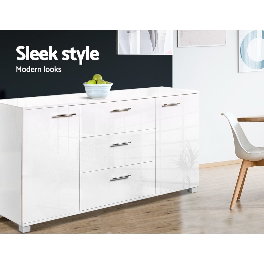 white gloss storage cupboard