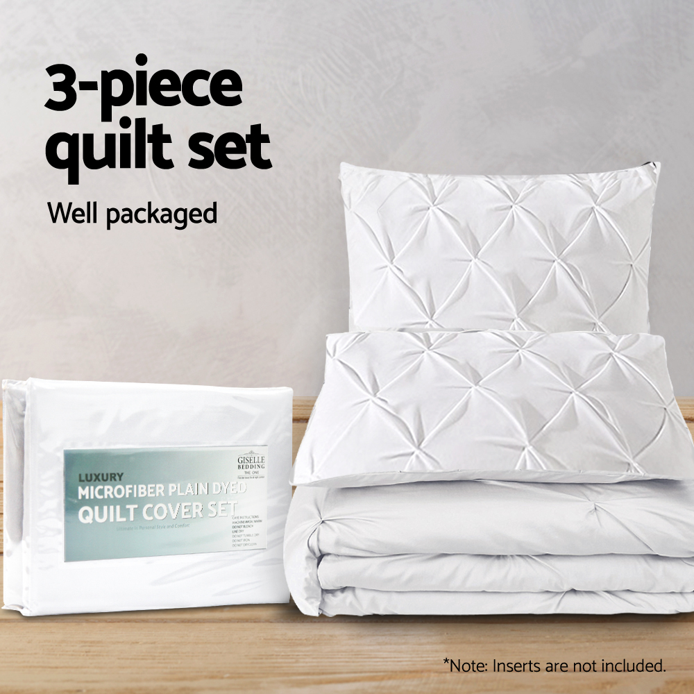 Giselle Bedding King Size Quilt Cover Set White
