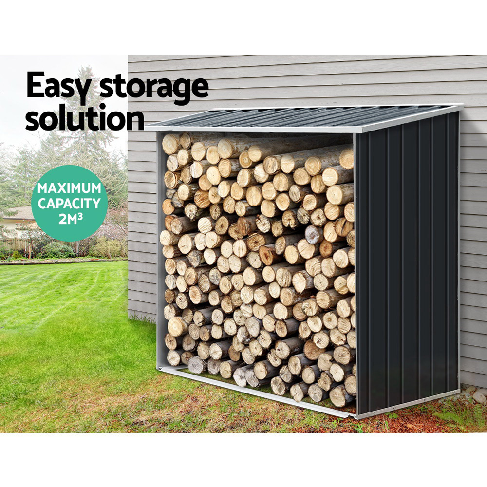 Giantz Log Firewood Storage Shed Galvanised Steel Garden