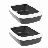 2 X Small Portable Cat Kitten Toilet Litter Box Tray