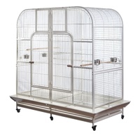 YES4PETS XXXL 185 cm White Bird Cage Pet Parrot Aviary  Perch Castor Wheel Removable Divider Cover
