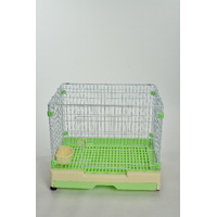 YES4PETS Small Green Pet Rabbit Cage Guinea Pig Crate Kennel With Potty Tray And Wheel 63x43x58cm