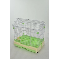 YES4PETS Medium Green Pet Rabbit Cage Guinea Pig Crate Kennel With Potty Tray And Wheel 79x53x73cm