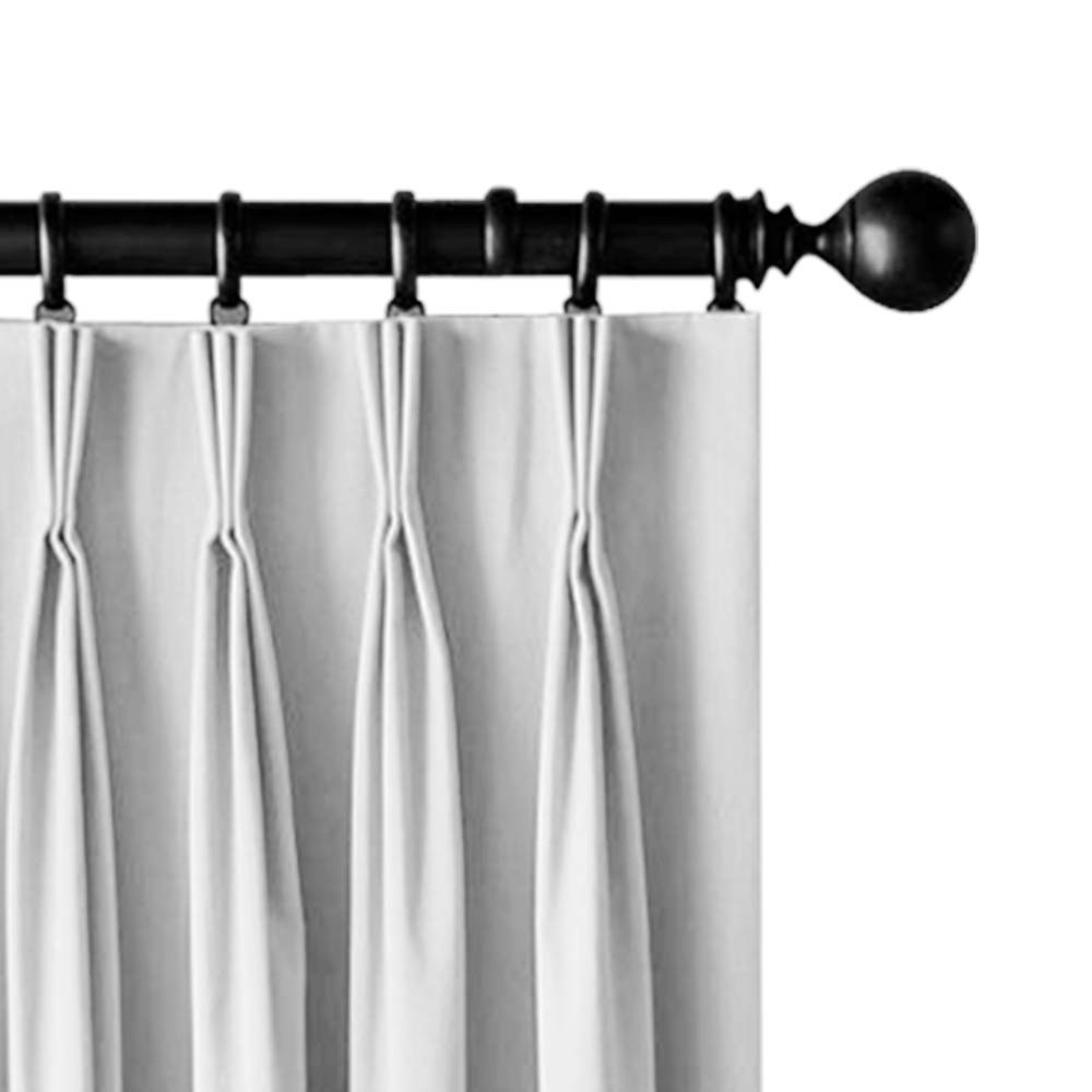 Artqueen 2X Pinch Pleat Pleated Blockout Curtains White 180cmx213cm