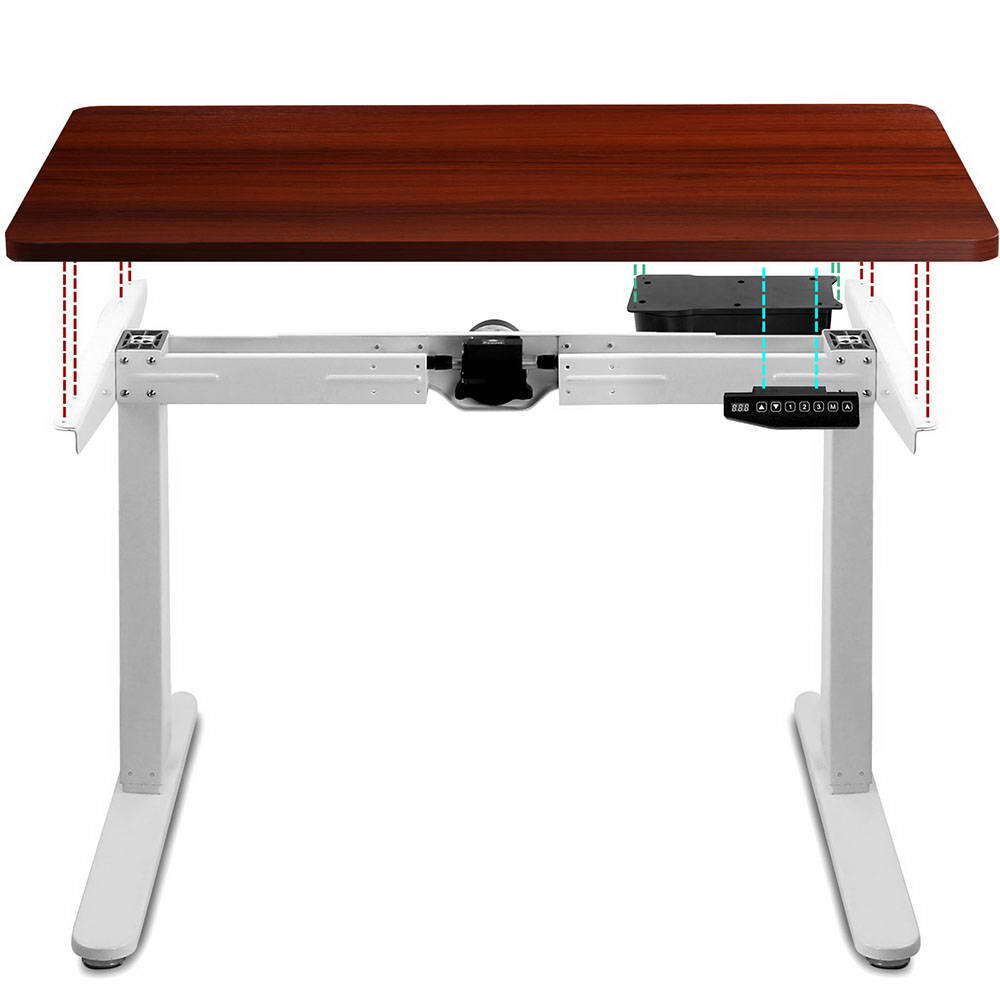 Motorised Height Adjustable Standing Desk Walnut