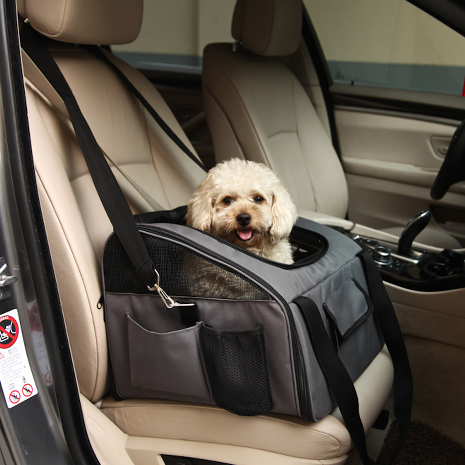 i.Pet Portable Pet Car Seat Carrier Grey