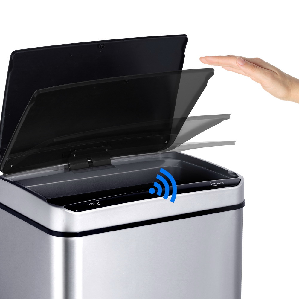 Devanti 48L Motion Sensor Bin Silver