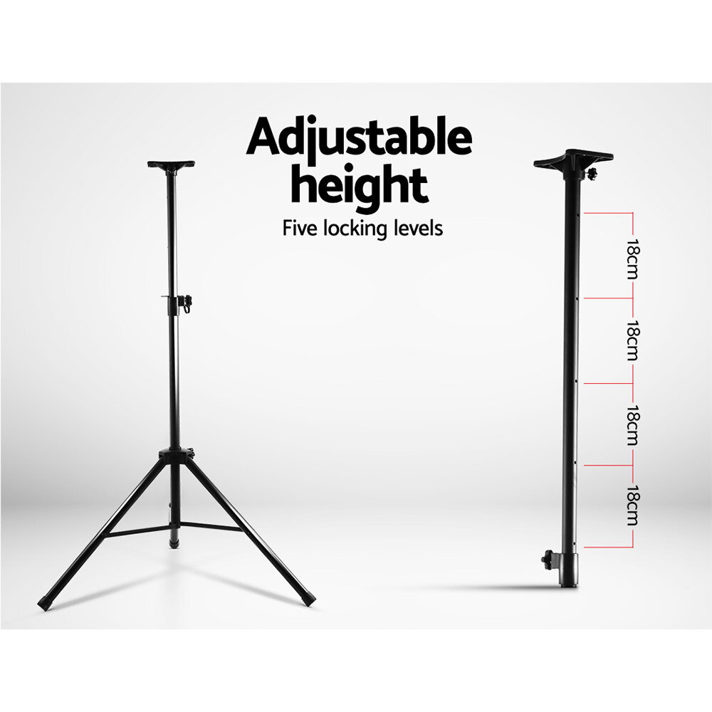 Set of 2 Adjustable 200CM Speaker Stand Black