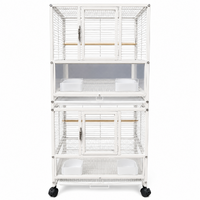 YES4PETS 110 CM High White Bird Transport Budgie Cage Parrot Aviary Carrier with Wheels
