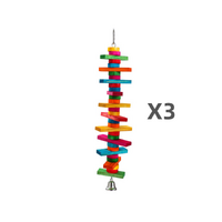 YES4PETS 3 X Wood Spiral Chew Toy Birds Parrot Parakeet Cockatiel Budgie