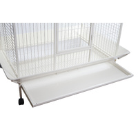 YES4PETS White XL Bird Cage Pet Parrot Aviary with Perch & Feeder With Cover