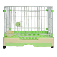 YES4PETS Small Green Pet Rabbit Cage Guinea Pig Crate Kennel With Potty Tray And Wheel 63x43x58cm