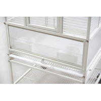 YES4PETS White Bird Transport Budgie Cage Parrot Aviary Carrier With Stand & Wheels