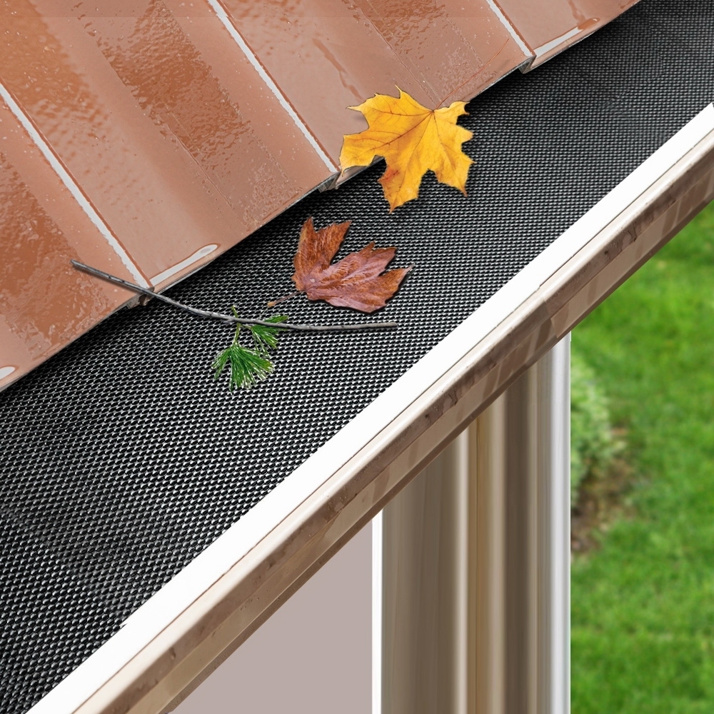 20x Gutter Guard Guards Aluminium Leaf Mesh Roof Tiles 100x20cm Brush
