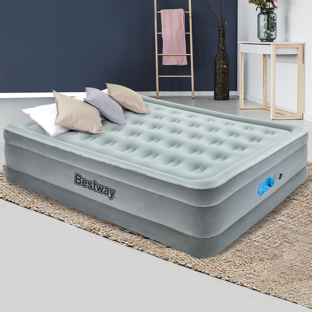 Bestway Queen Air Bed Inflatable Mattress Sleeping Mat Battery Builtin Pump