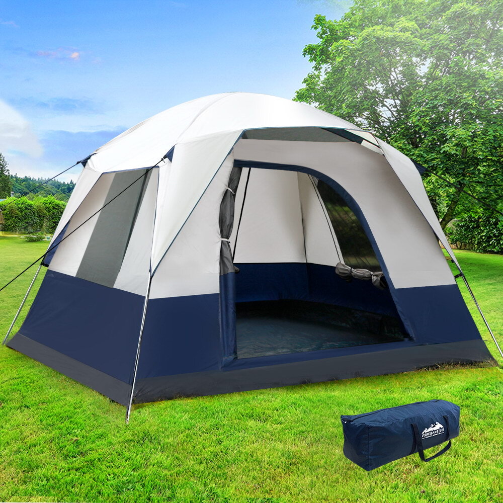 Weisshorn 4 Person Canvas Camping Tent Navy & Grey