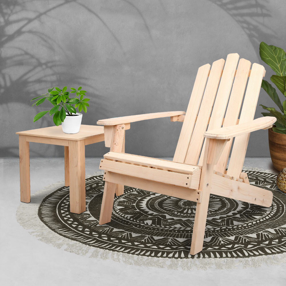 gardeon outdoor beach chairs table set wooden folding