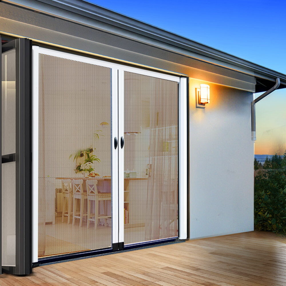 Instahut Retractable Fly Screen Flyscreen Door Mesh Sliding 2.3m x 2.4m White