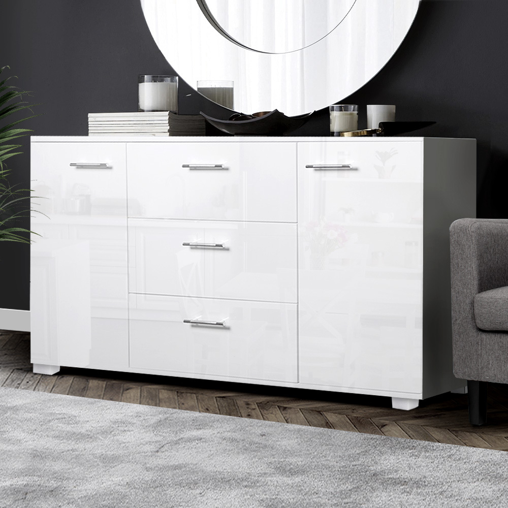 white gloss storage cupboard