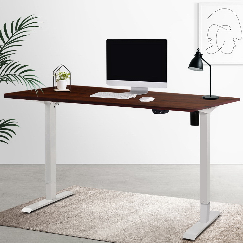 Electric Motorised Height Adjustable Standing Desk White Frame with
