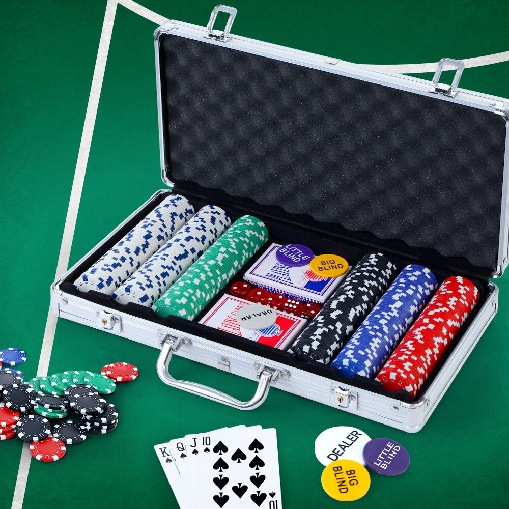 Poker Chip Set 300PC Chips TEXAS HOLD'EM Casino Gambling