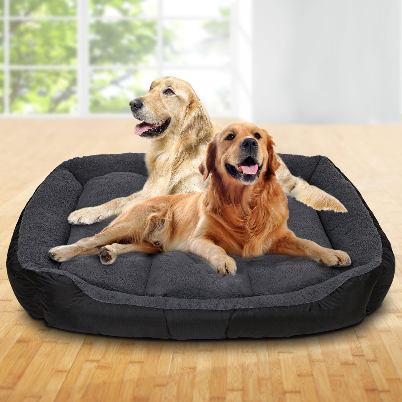 XXL Fleece Washable Pet Bed Grey