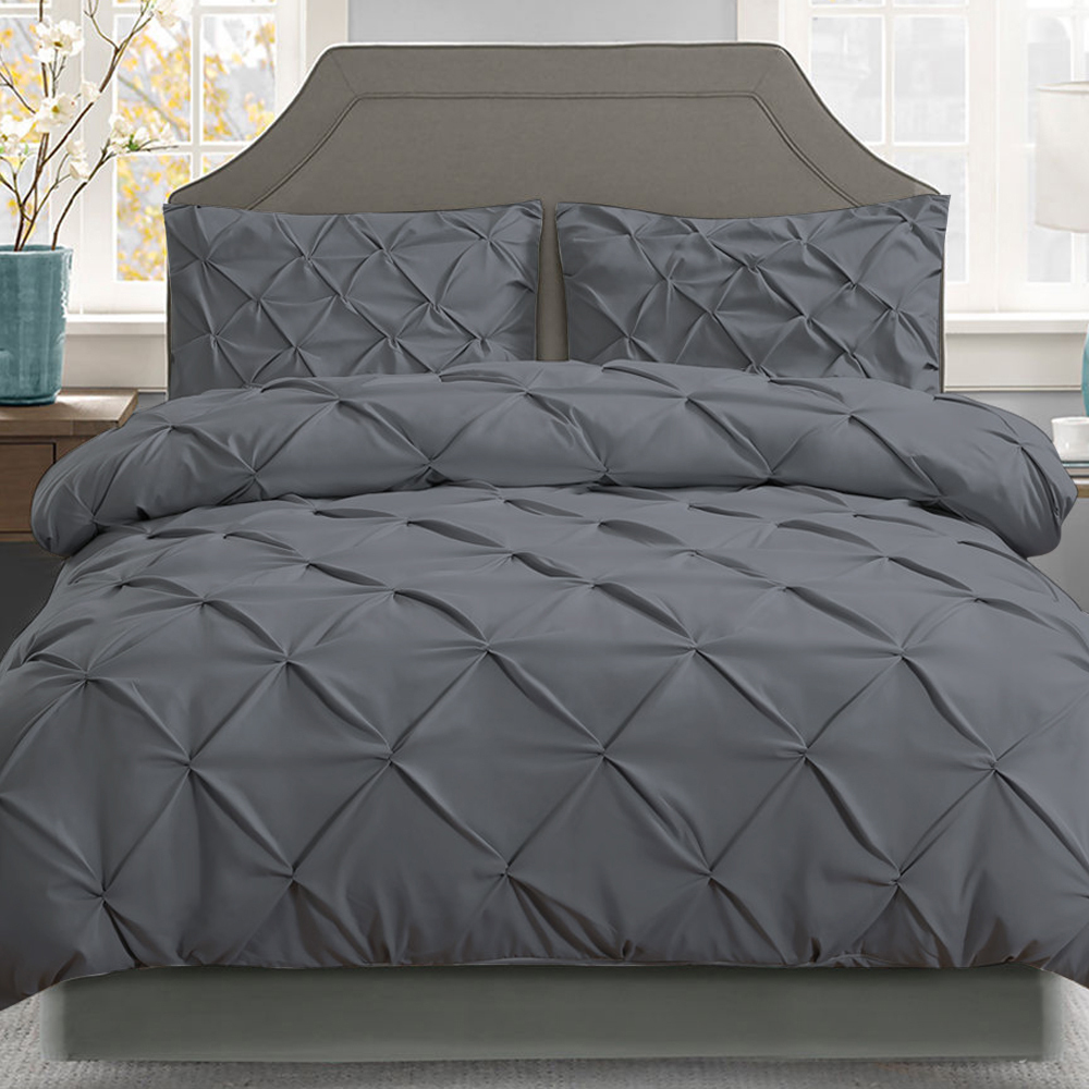 Giselle Bedding Super King Quilt Cover Set Charcoal