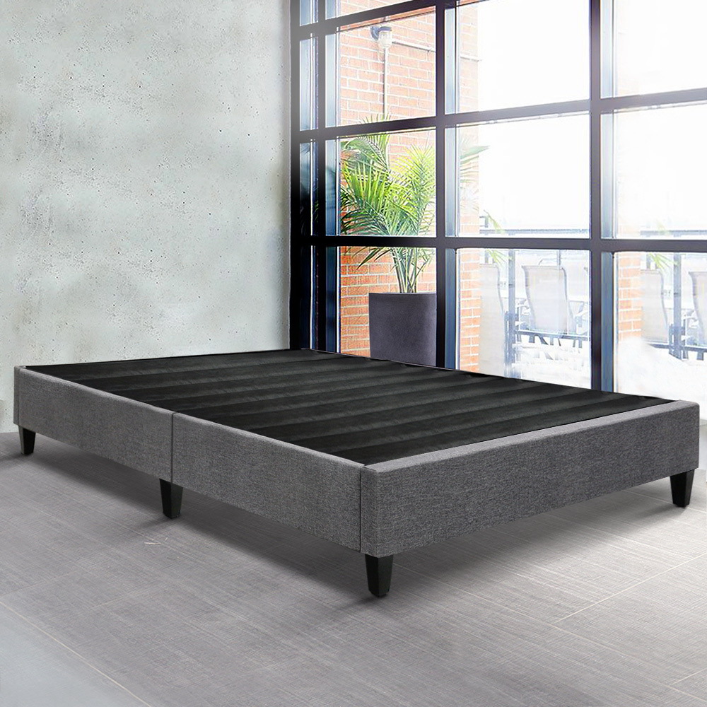 Artiss King Size Bed Base Frame Pine Wood Slats Grey