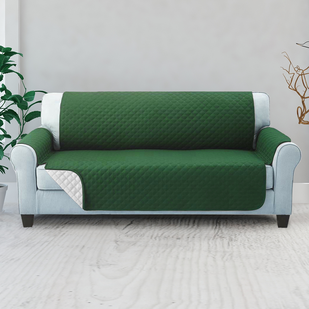 Artiss Sofa Cover Quilted Couch Covers Protector Slipcovers 3 Seater Green
