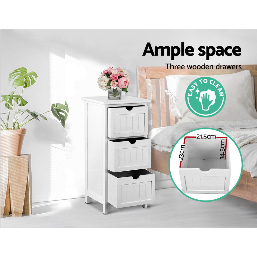 Artiss Bedside Table White